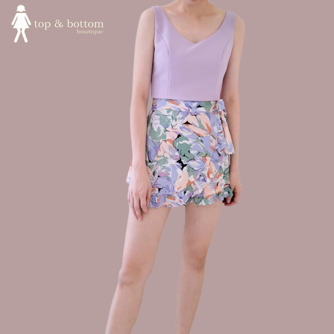 HIGH WAIST PRINT SKORT