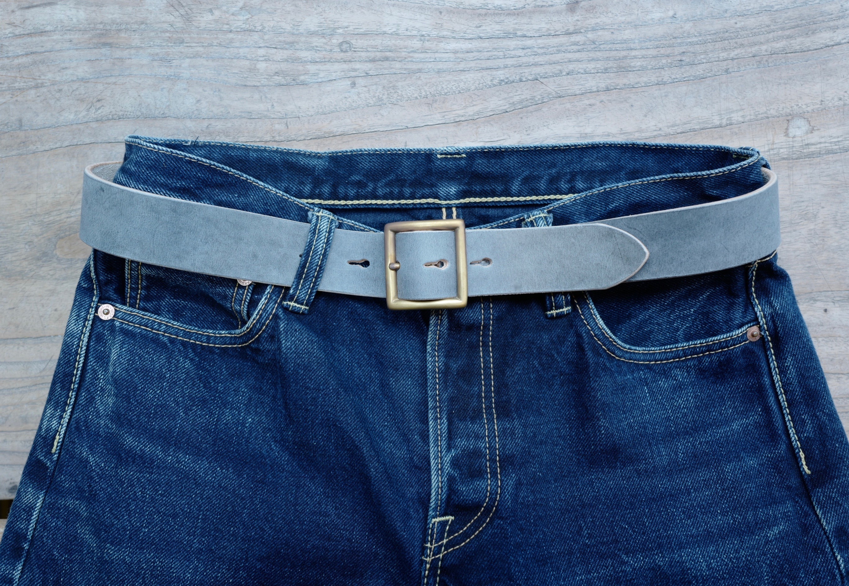 『Faith』S.F.K 古董馬具銅扣款皮帶 植鞣舊化灰綠色 /belt 須事先詢問現貨數量