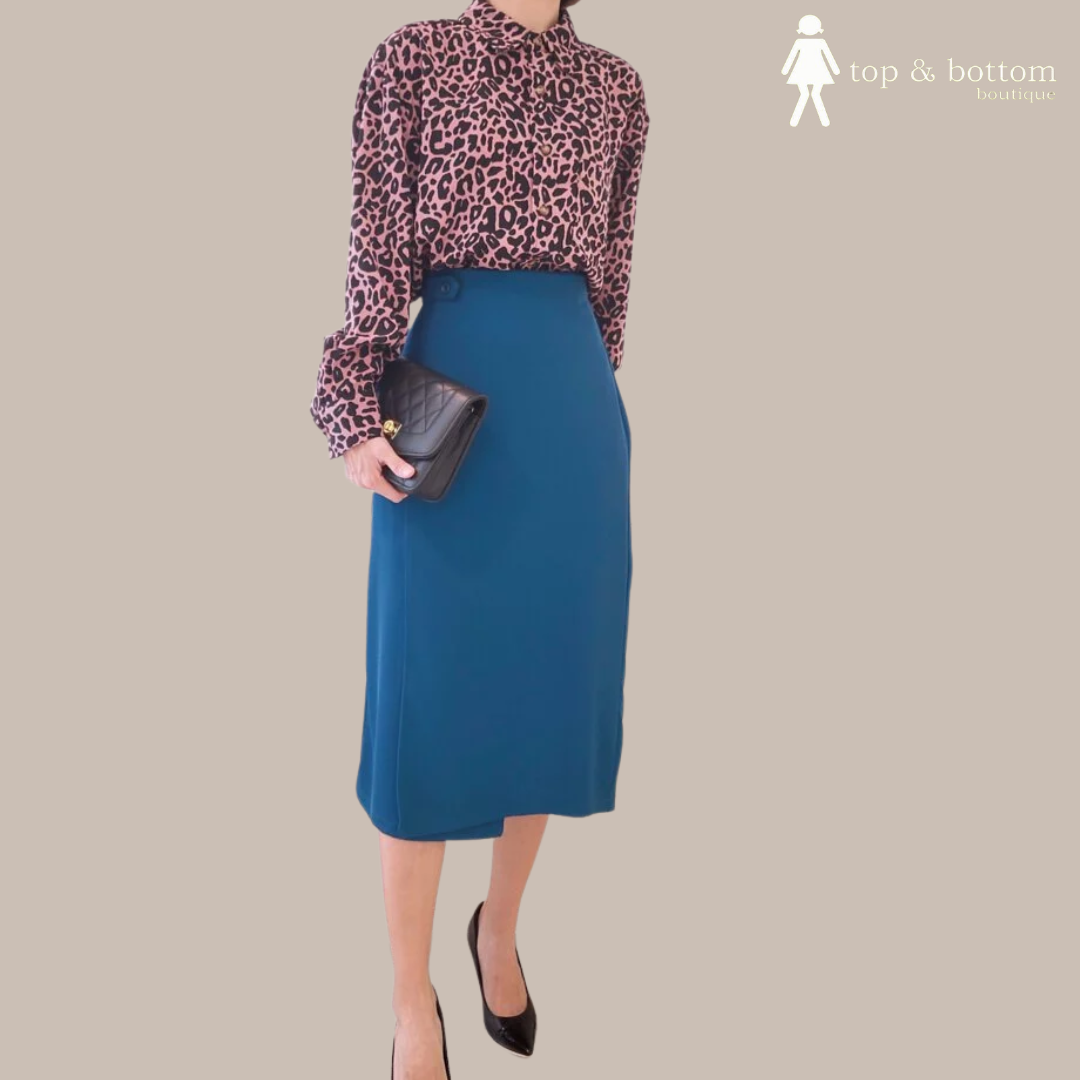 HIGH WAIST CHIFFON PENCIL SKIRT