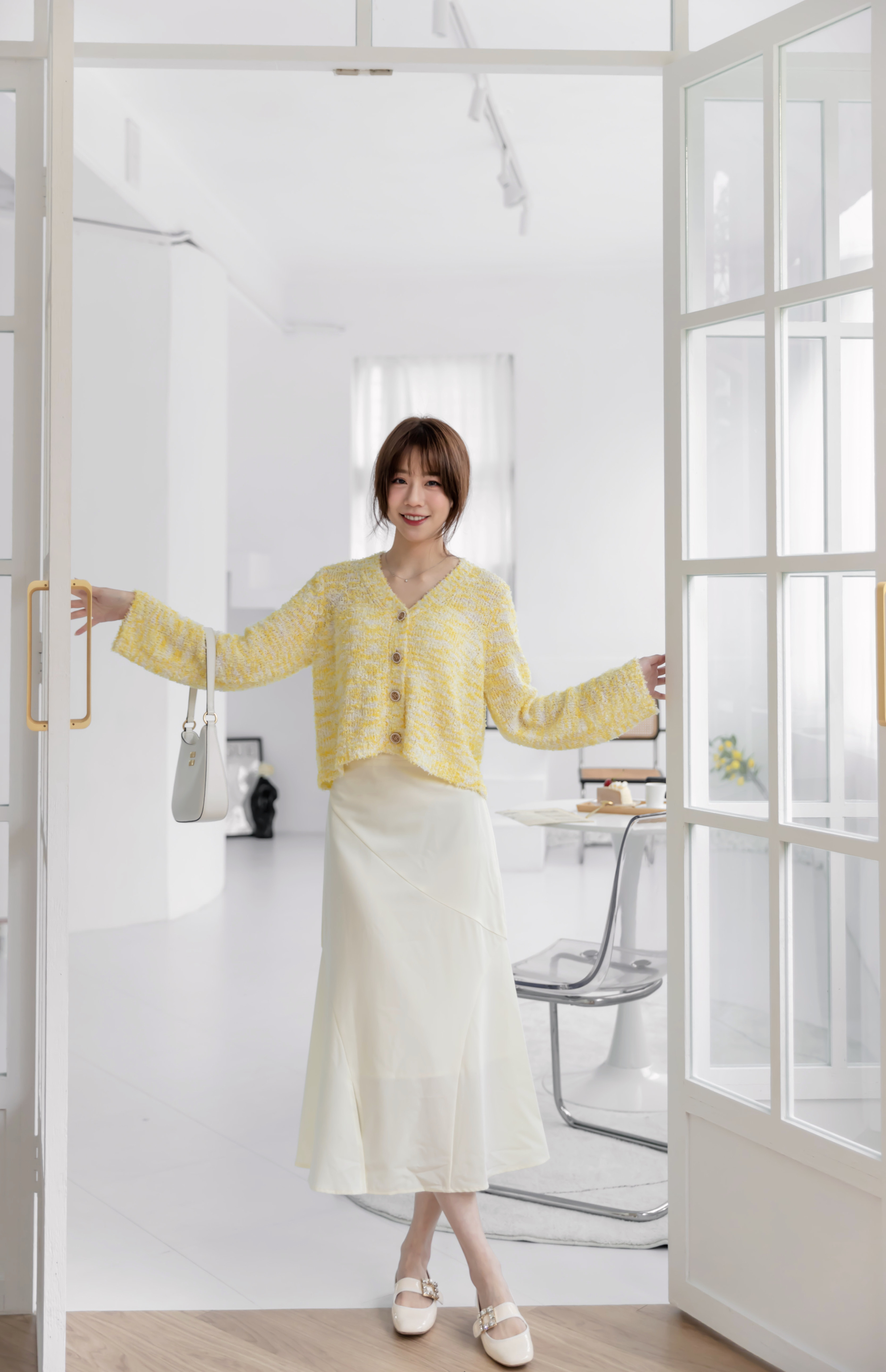 雪紡魚尾開衩長裙（兩色）