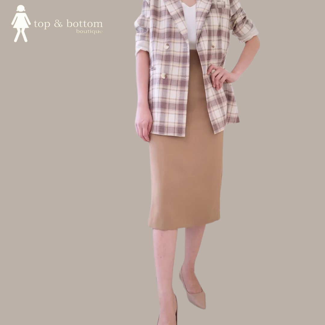 SOLID PLAIN PENCIL SKIRT