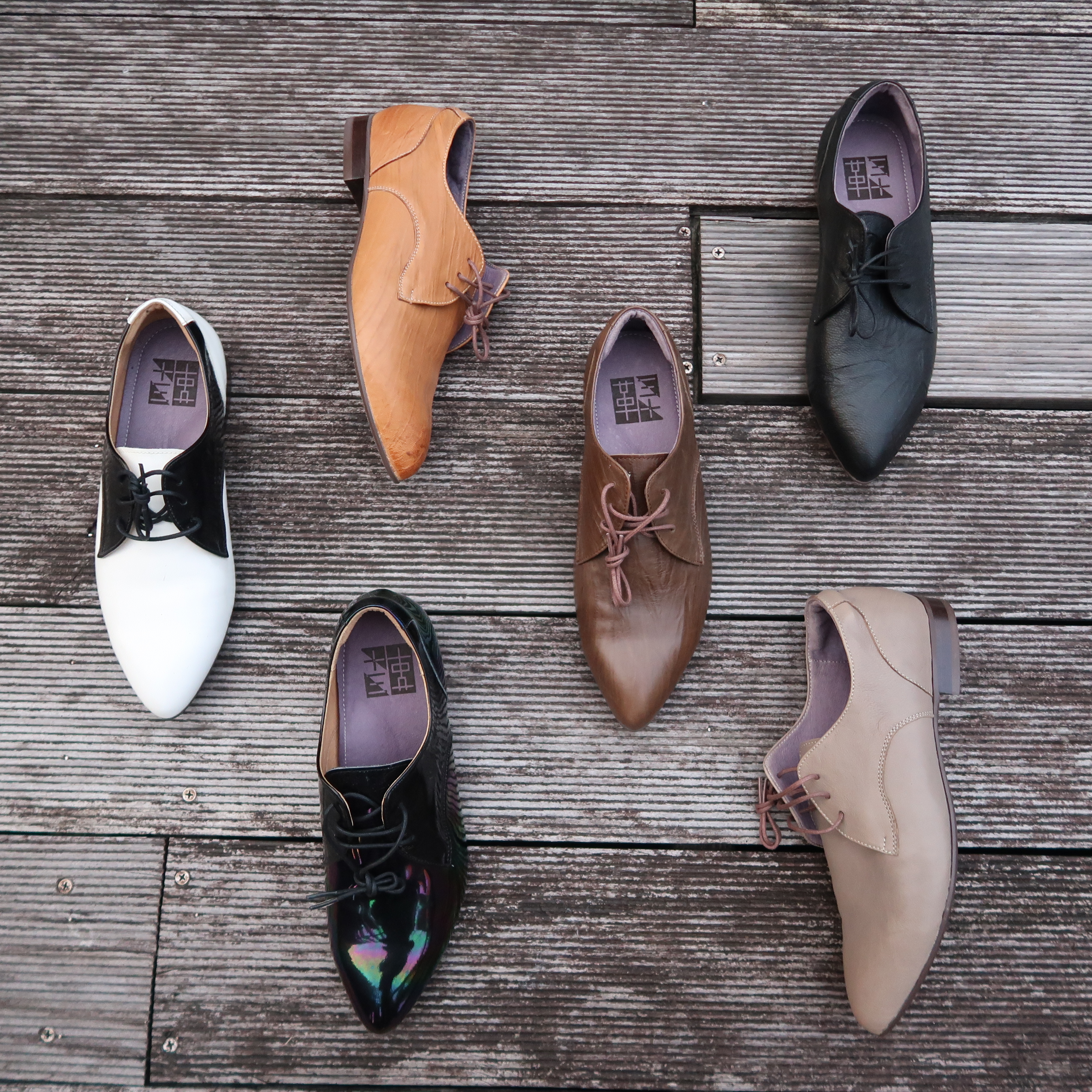 【日光戀人】台灣製造MIT真皮小木跟平底尖頭三眼德比鞋牛皮羊皮