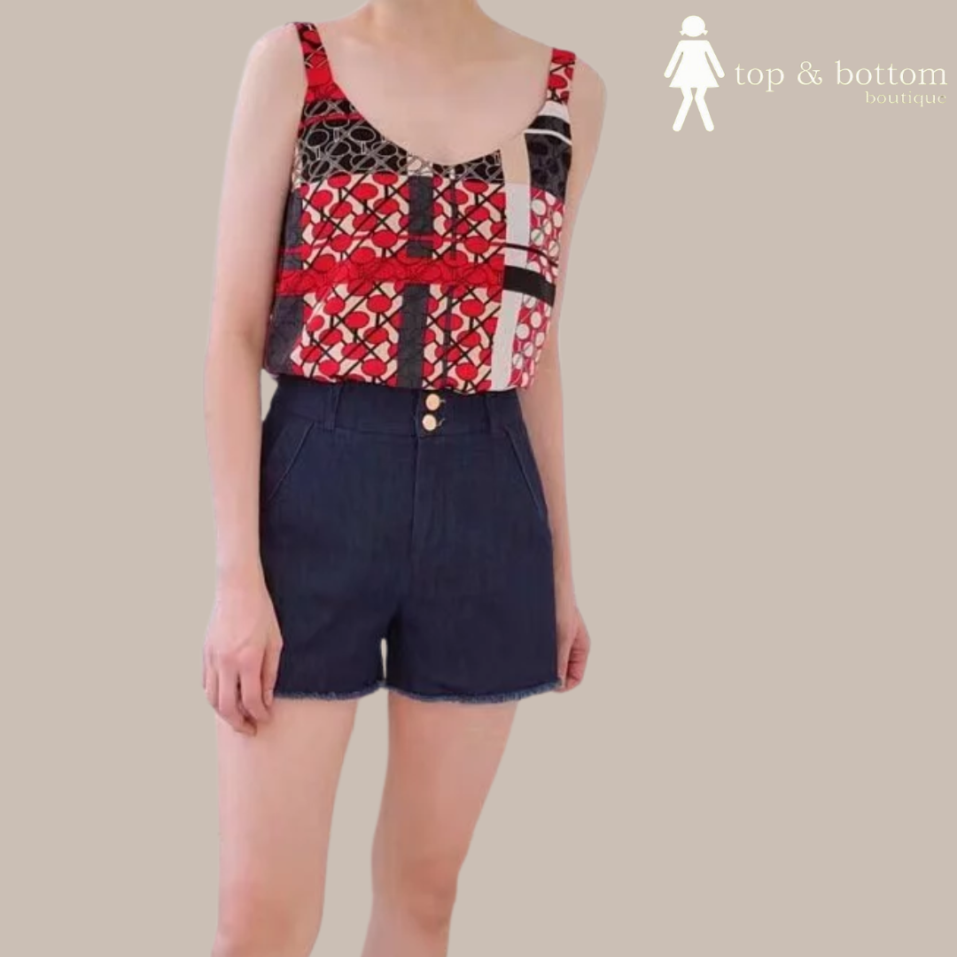 DENIM HIGH WAIST SHORTS