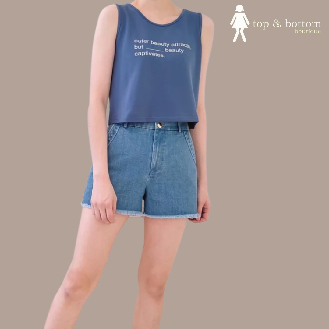 DENIM HIGH WAIST SHORTS