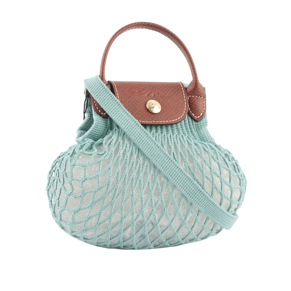 【LONGCHAMP】XS號 LE PLIAGE FILET 二用漁網包(潟湖藍)