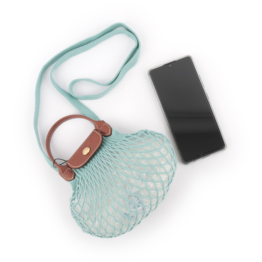【LONGCHAMP】XS號 LE PLIAGE FILET 二用漁網包(潟湖藍)