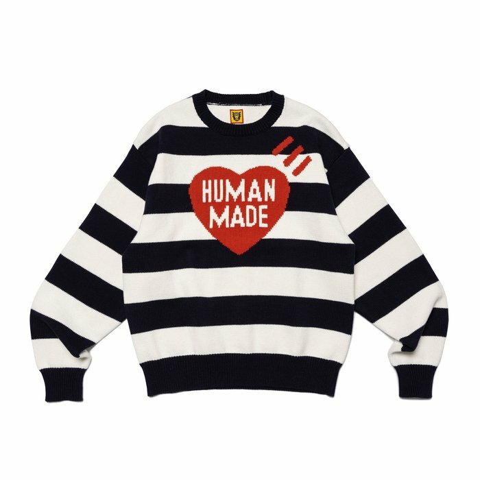 2023SS HUMAN MADE STRIPED HEART KNIT SWEATER 條紋 毛衣