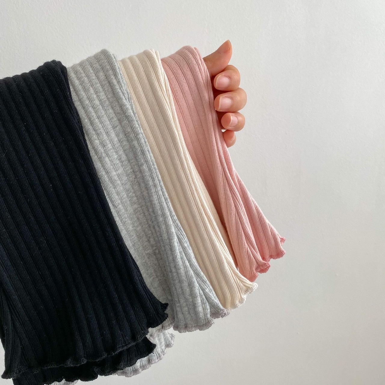 寶寶坑條木耳邊褲