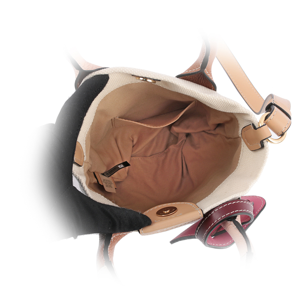 【SEE BY CHLOE】Laetizia 再生帆布拼皮革迷你二用托特包(棕色)