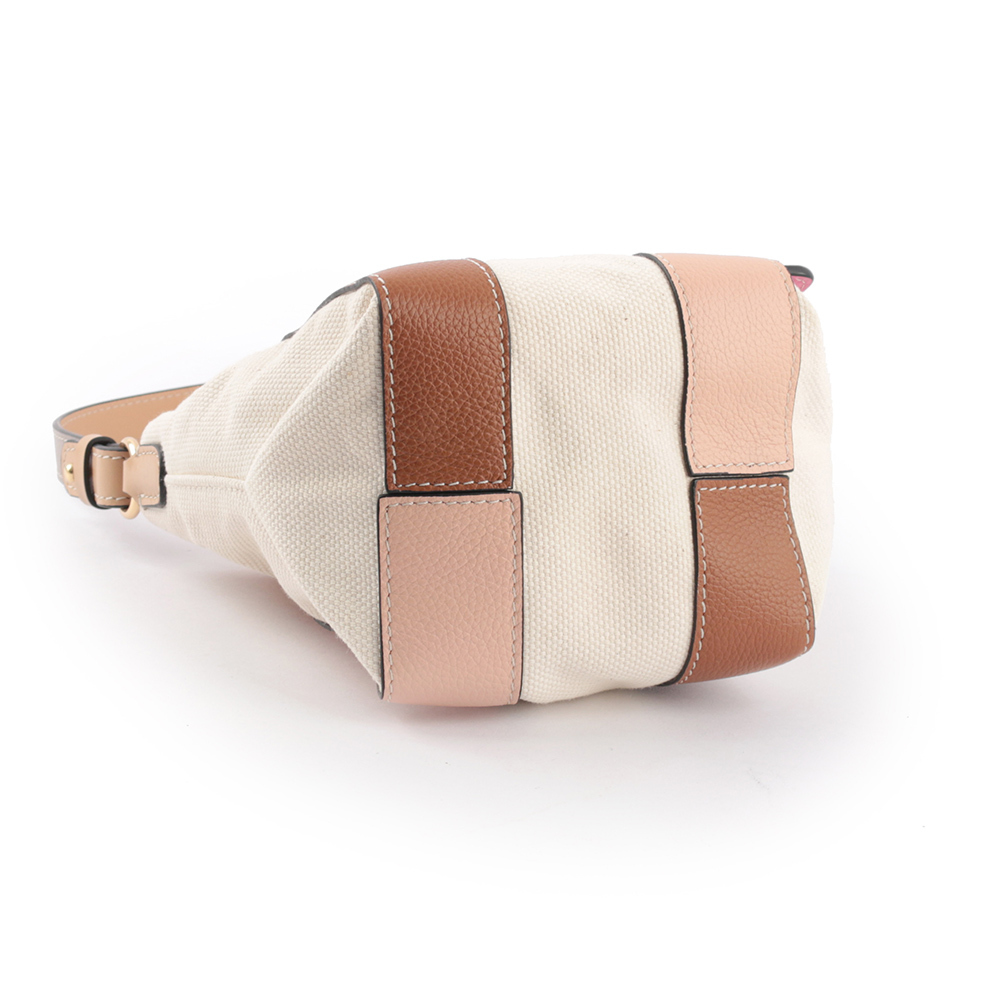 【SEE BY CHLOE】Laetizia 再生帆布拼皮革迷你二用托特包(棕色)