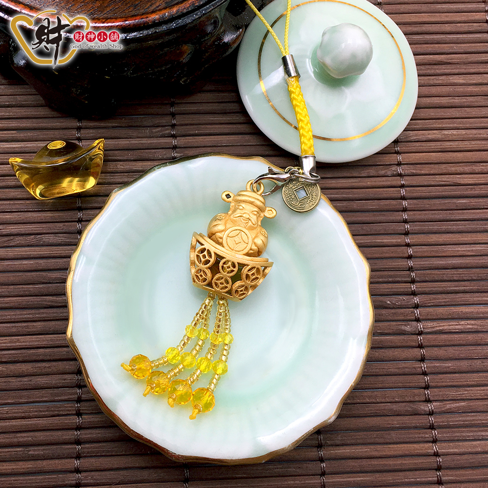 【財神小舖】好運金財神吊飾 (含開光)