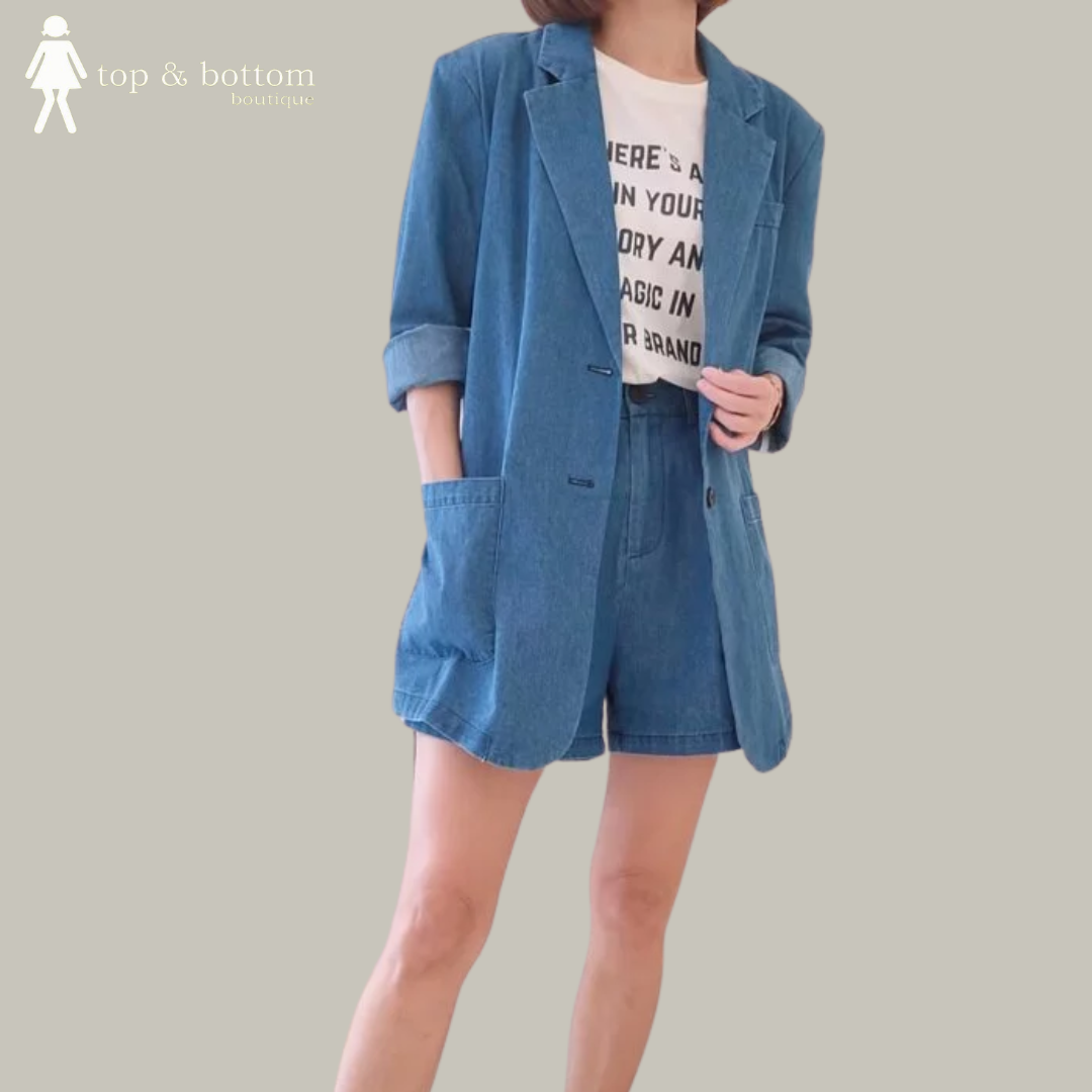 HIGH WAIST DENIM ALINE SHORTS