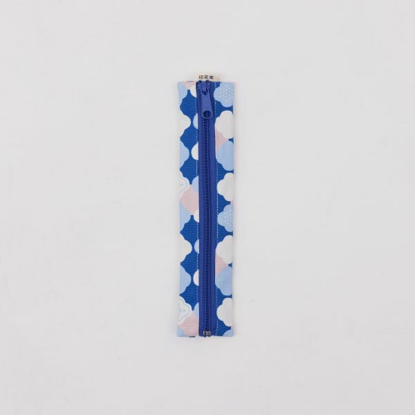 Zipper Utensil Pouch (Spoon and Chopsticks including)/Begonia Glass Pattern No.2/College Blue