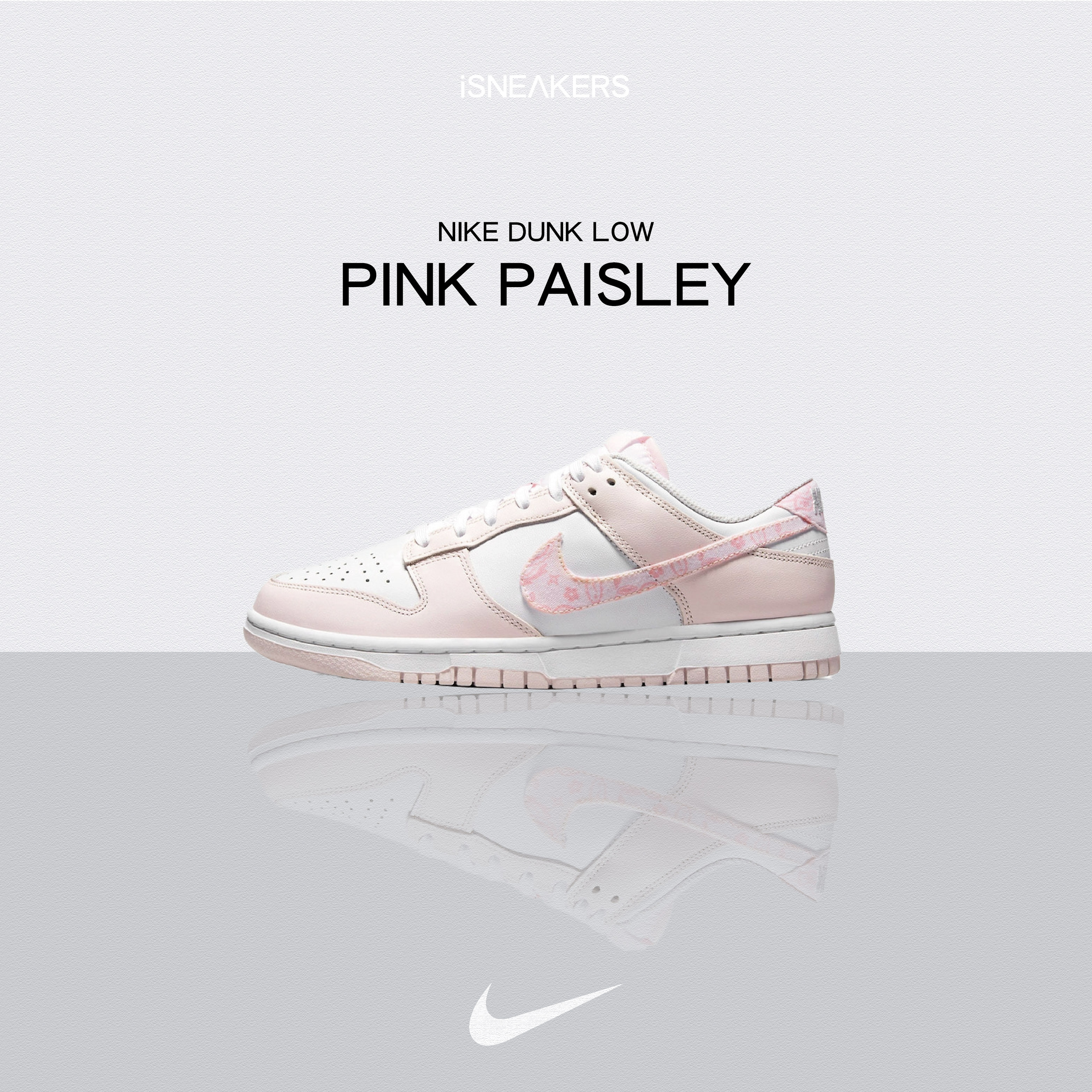 iSNEAKERS｜Nike Dunk Low "Pink Paisley" 粉白 珍珠粉 腰果花 FD1449-100