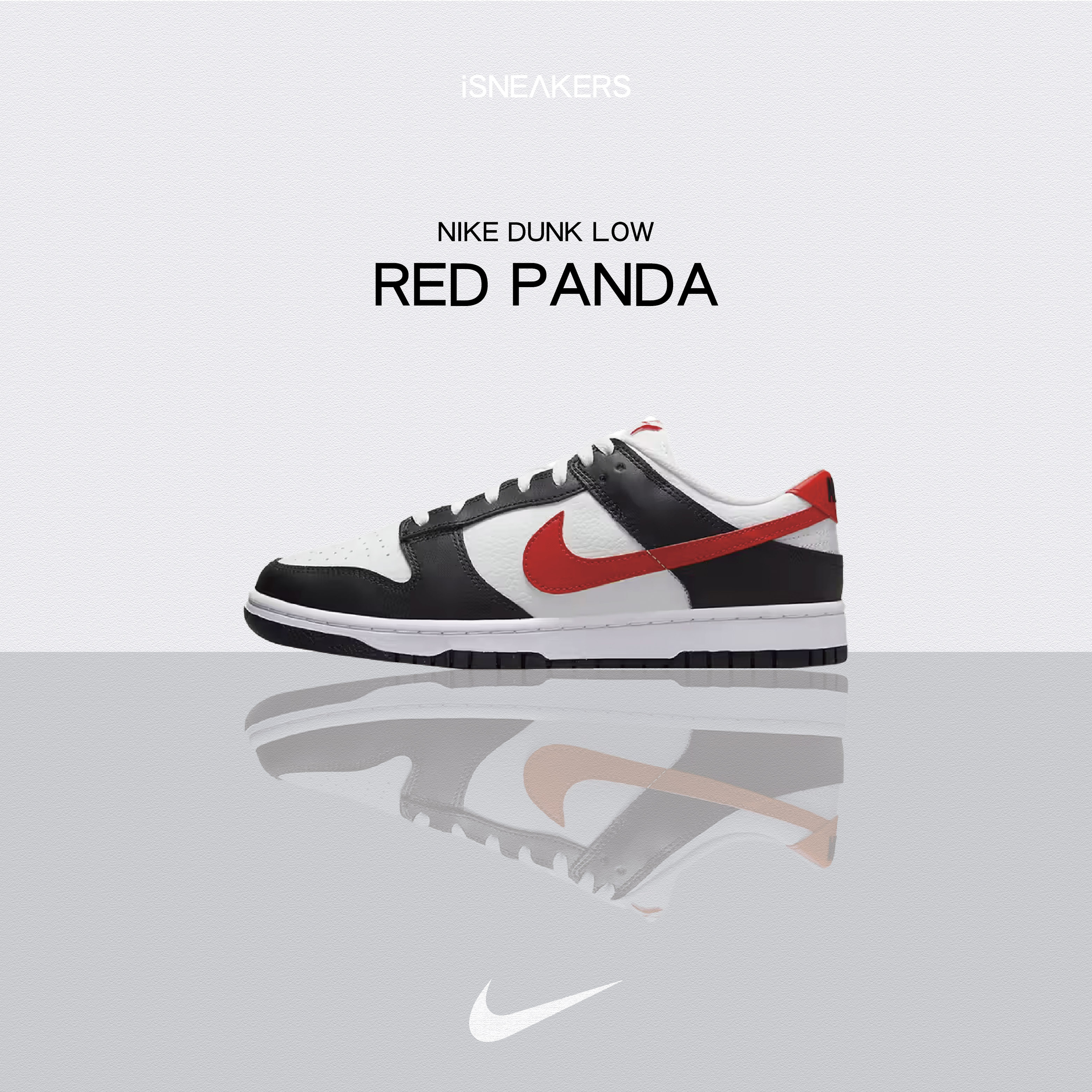 iSNEAKERS｜Nike Dunk Low “Red Panda” 紅眼熊貓 黑 白 紅 FB3354-001