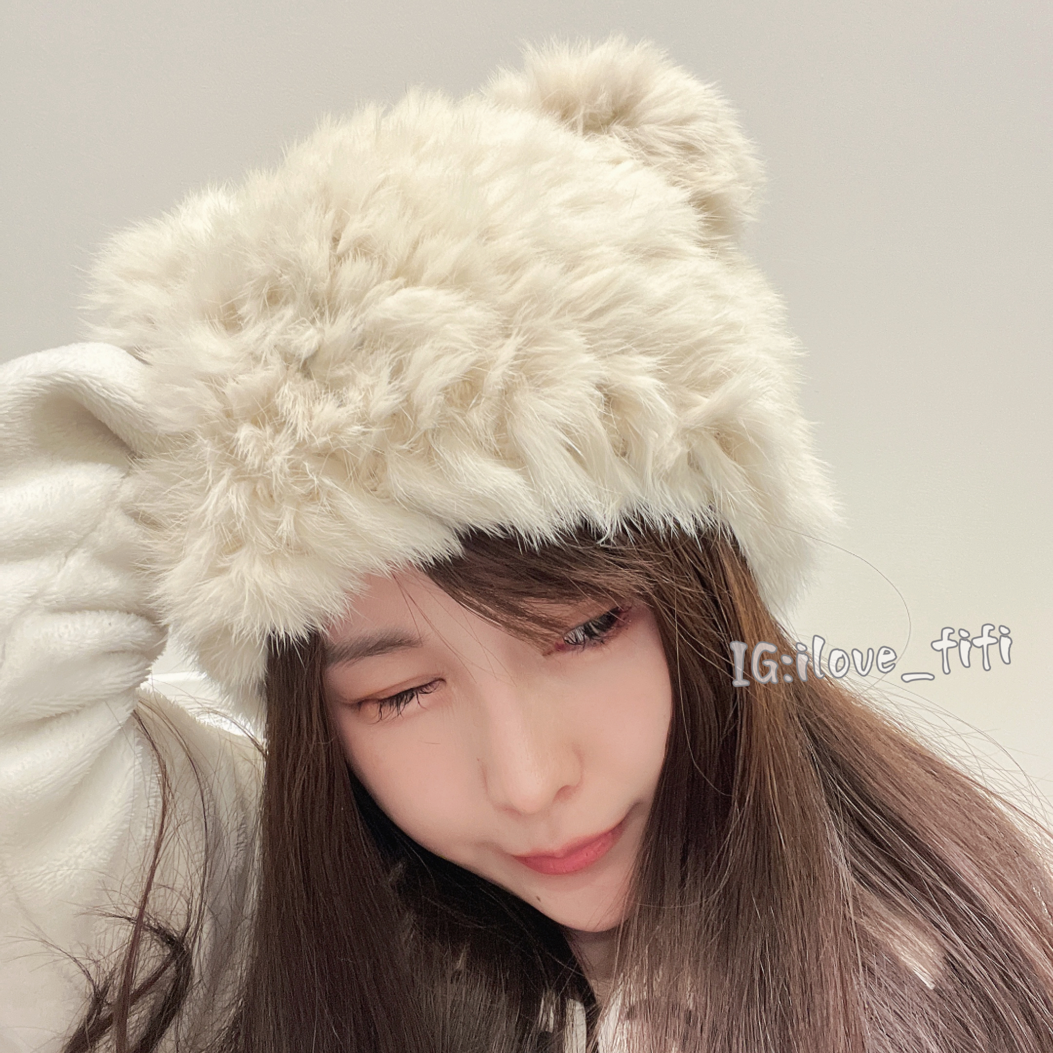 超可愛毛絨熊熊百搭帽💗毛帽 黑 奶茶 包色優惠