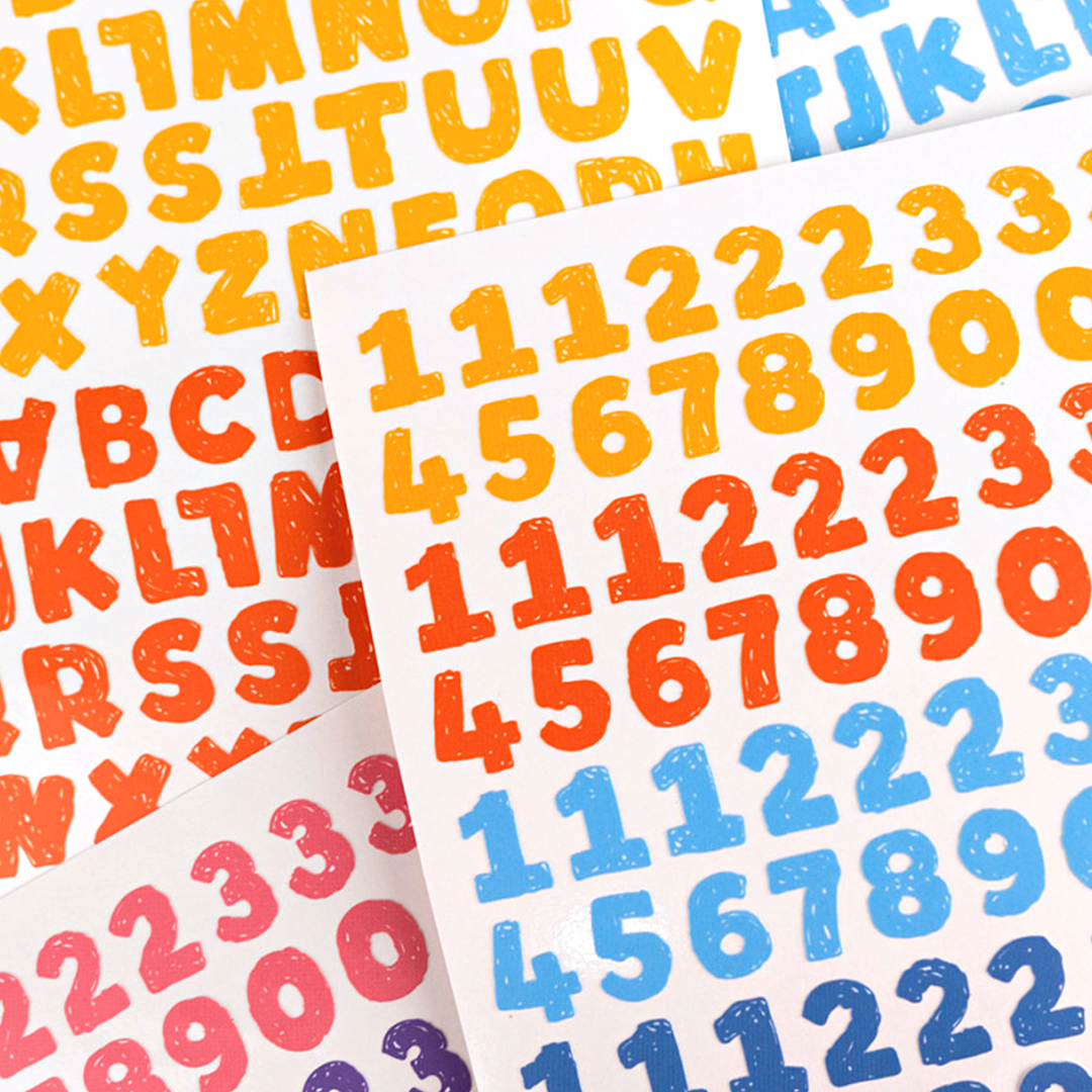 Khakiz Sticker－Alphabet and Number Series (Korean Stationery Brand)