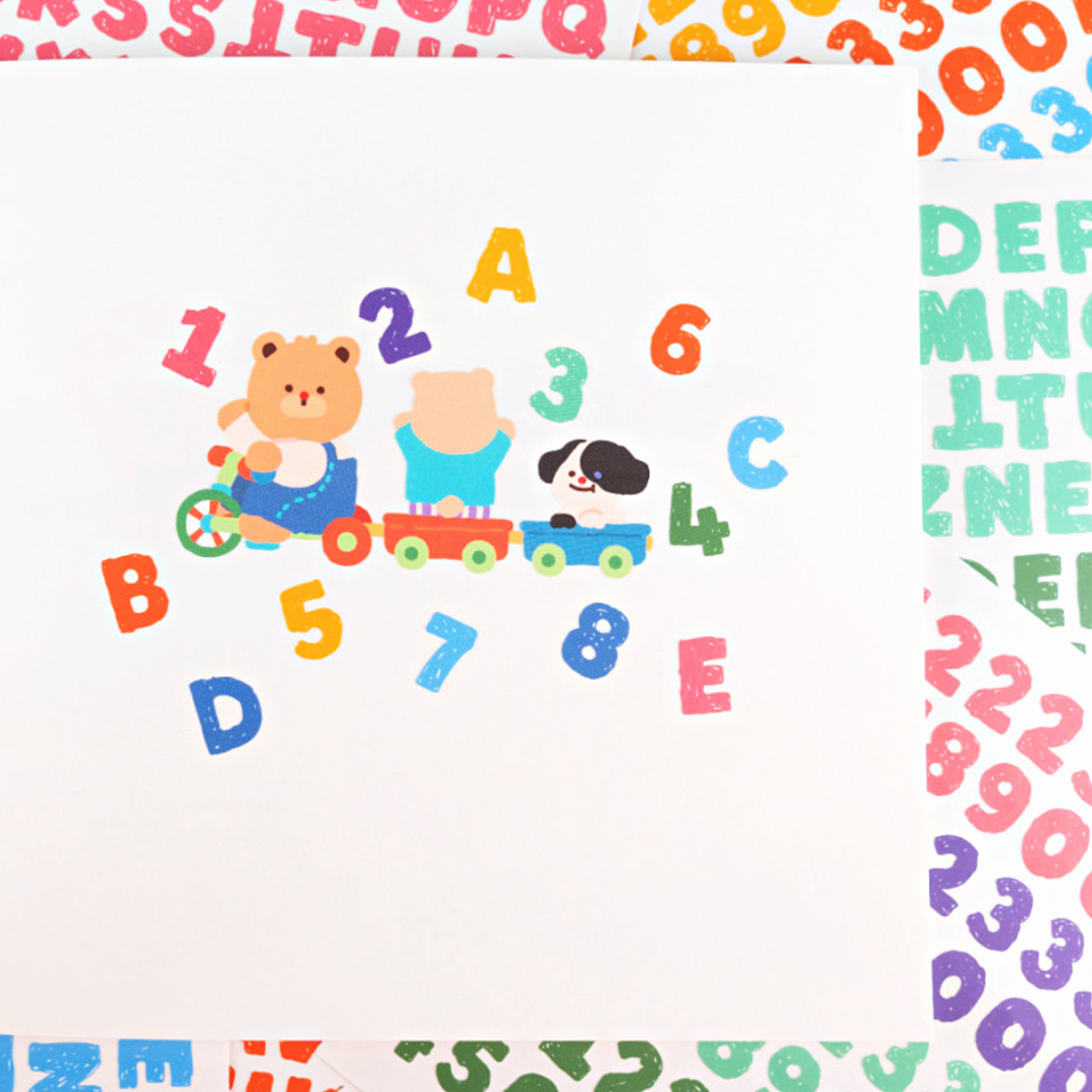Khakiz Sticker－Alphabet and Number Series (Korean Stationery Brand)