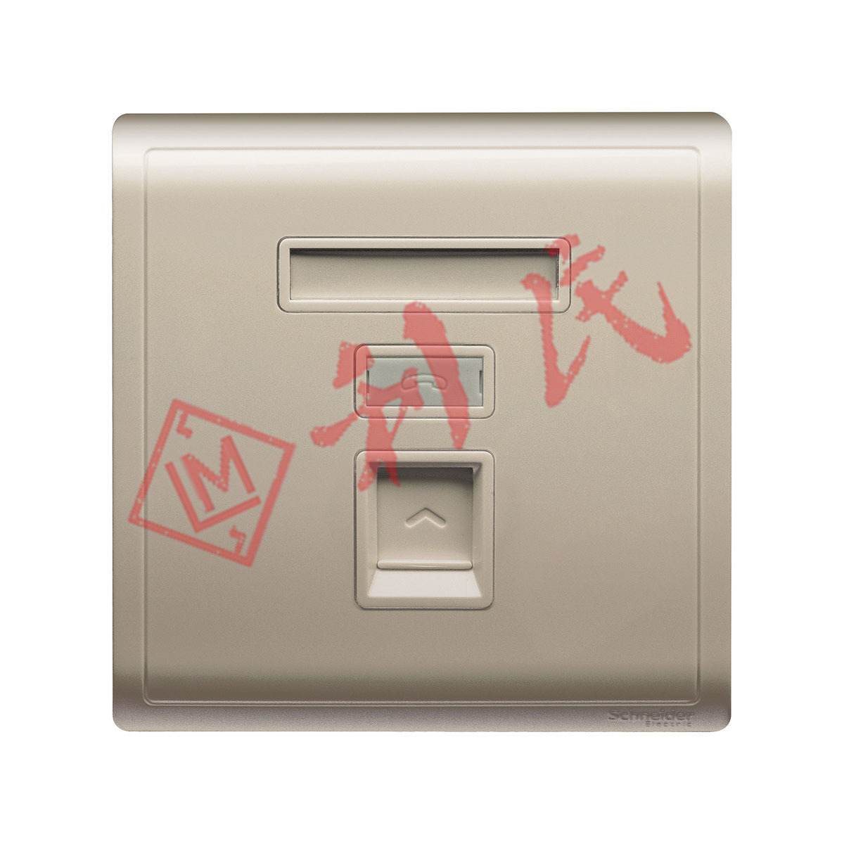 施耐德 PIENO豐尚 單位RJ11電話插座, Keystone面板備防塵活門 (白/薰衣草銀/沉醉金/寫意黑)