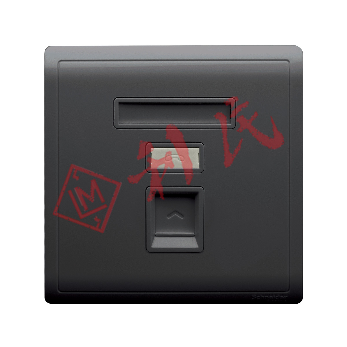 施耐德 PIENO豐尚 單位RJ11電話插座, Keystone面板備防塵活門 (白/薰衣草銀/沉醉金/寫意黑)