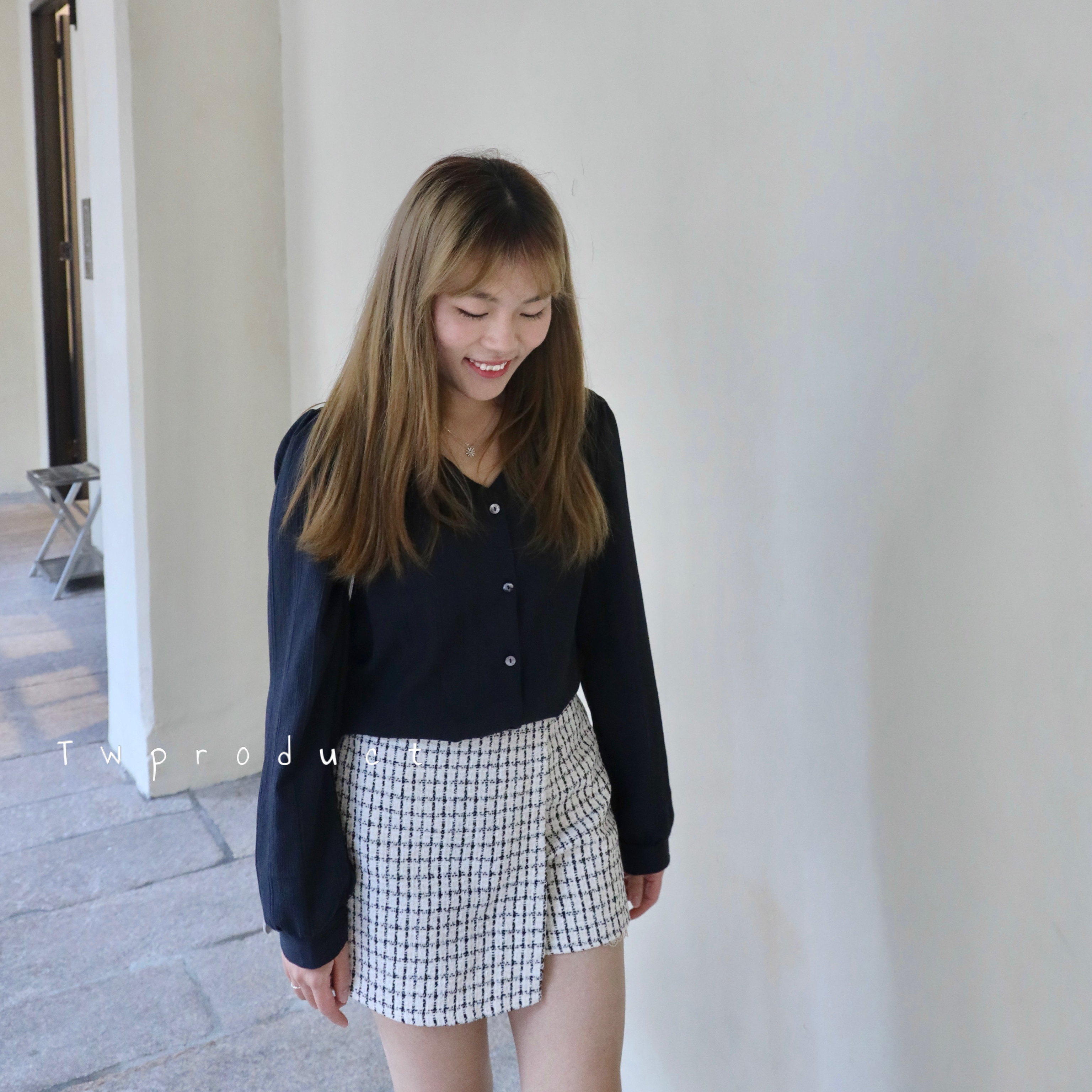 ✨  ||  SR37  ||  TWEED OL 斜 邊 裙 短 褲