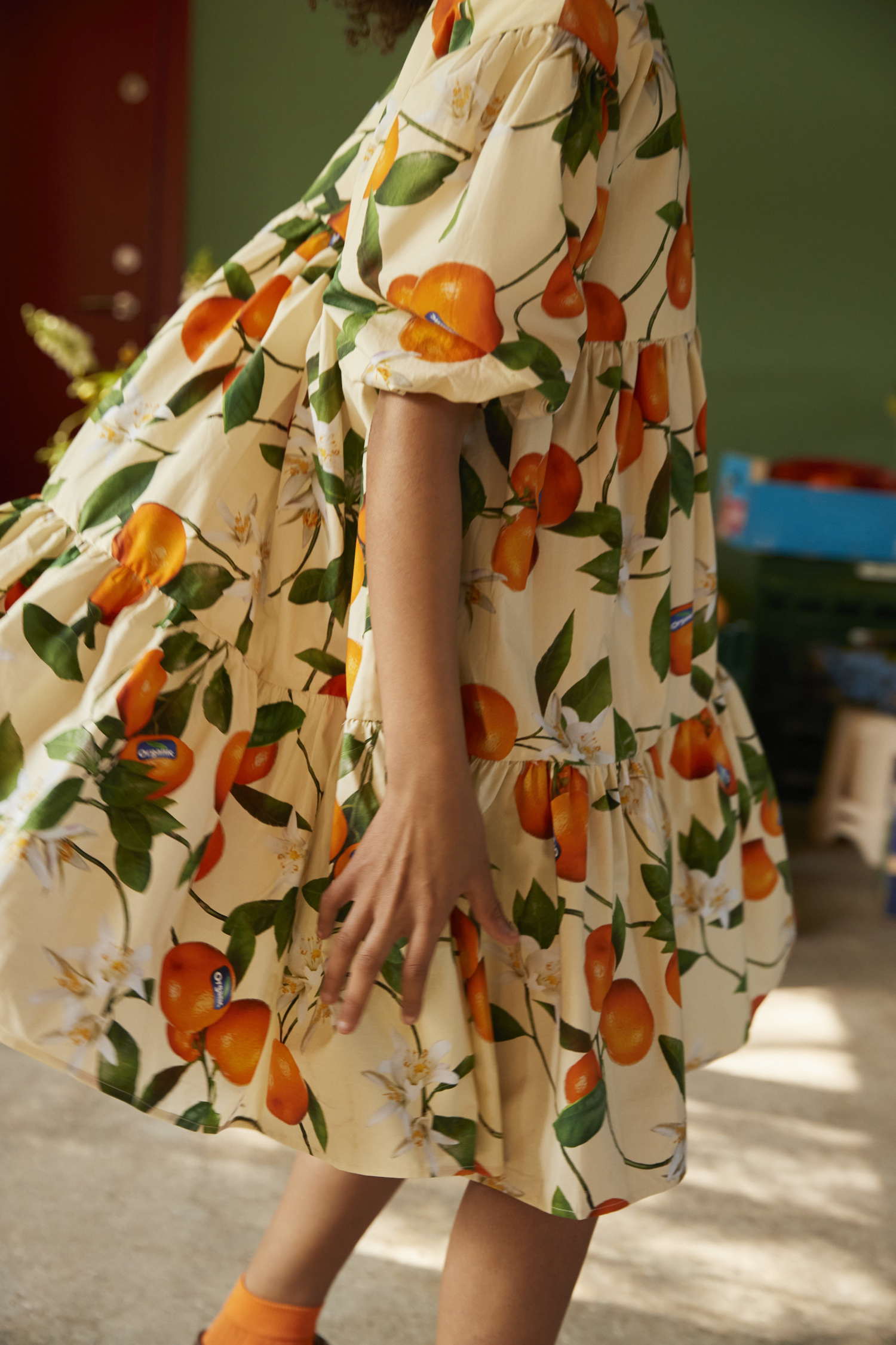 〖 Molo 〗蜜柑橘澎袖洋裝