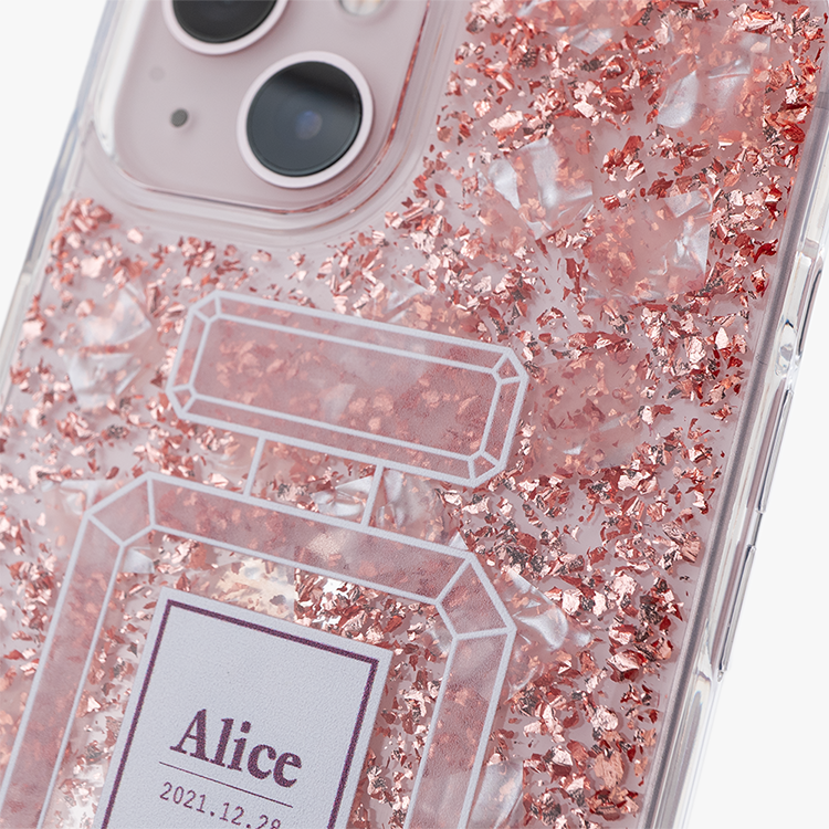 清新香水 玫瑰金貝拉殼 - (訂製名字) iPhone客製化手機殼