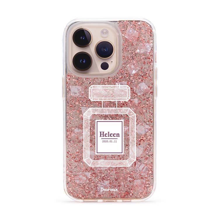 清新香水 玫瑰金貝拉殼 - (訂製名字) iPhone客製化手機殼