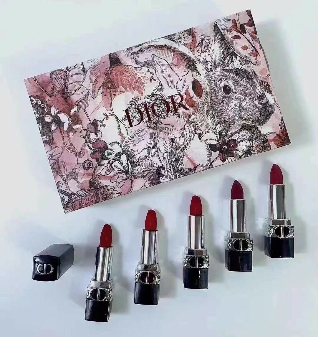 Dior迪奧藍金唇膏小樣五件套兔年款