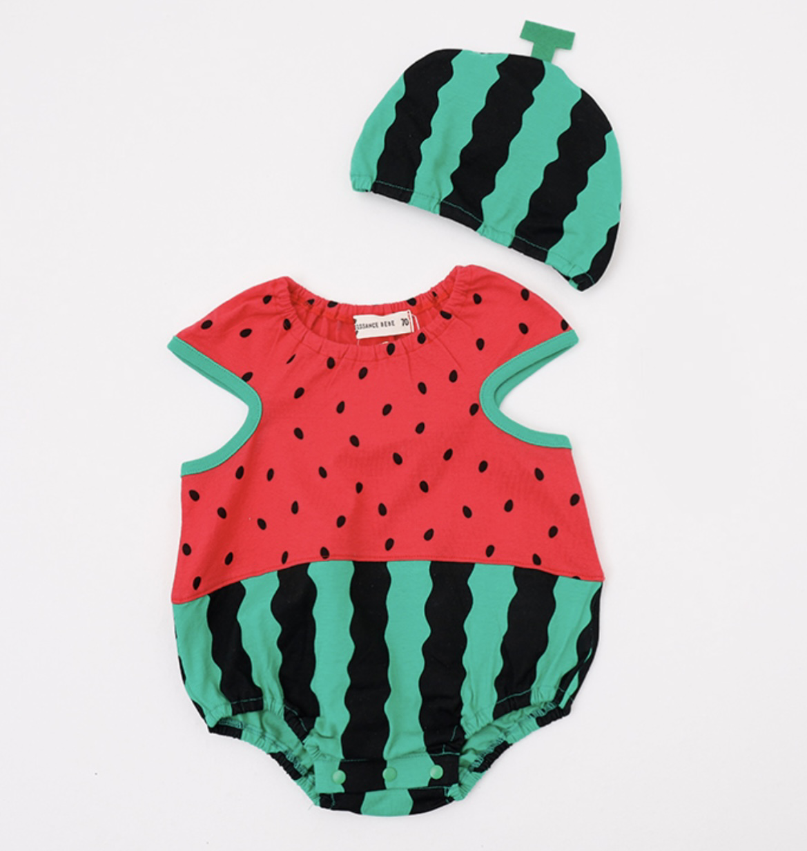 (現貨) 🇯🇵100%日本直送西瓜造型bb衫+帽set