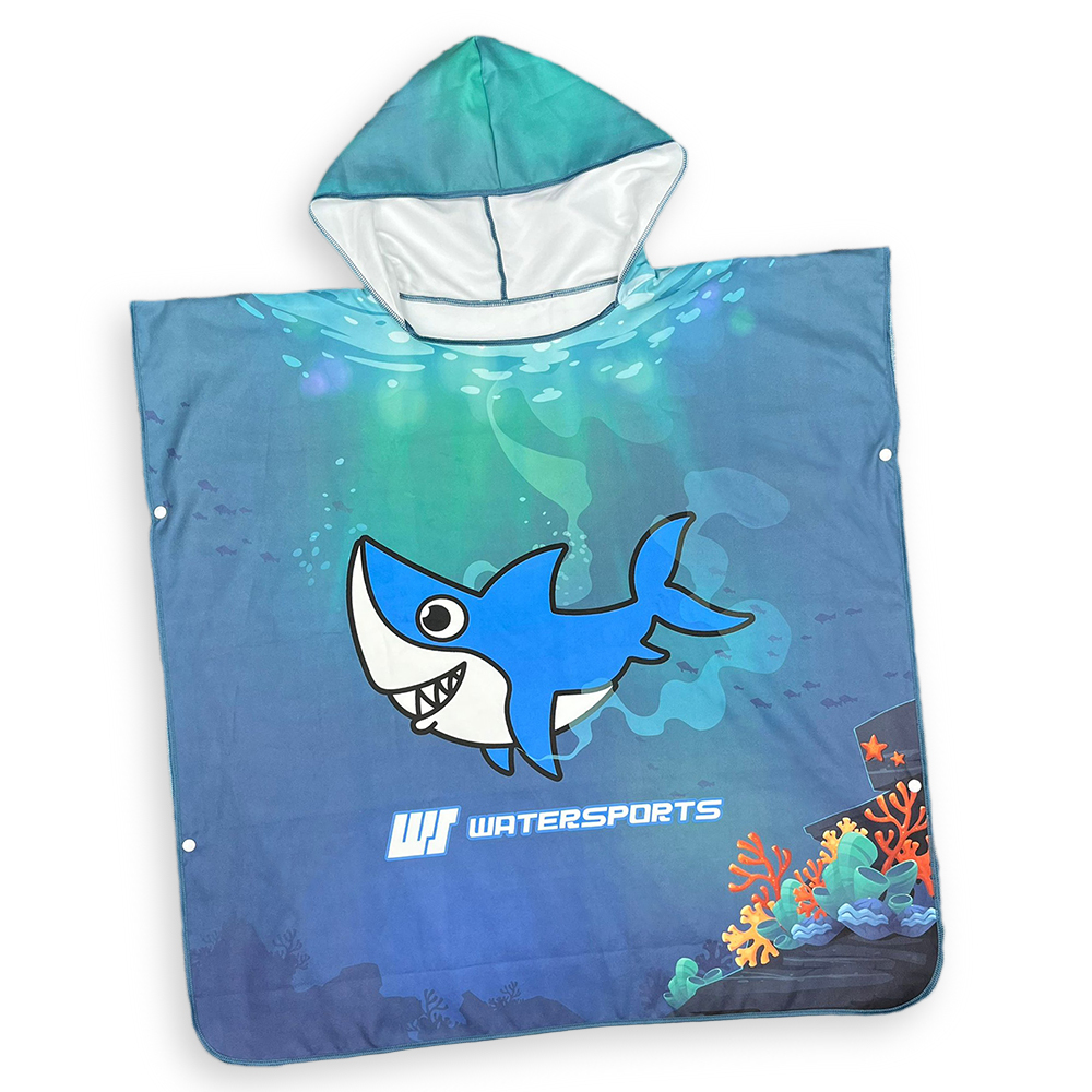 角色造型連帽斗蓬 - 藍