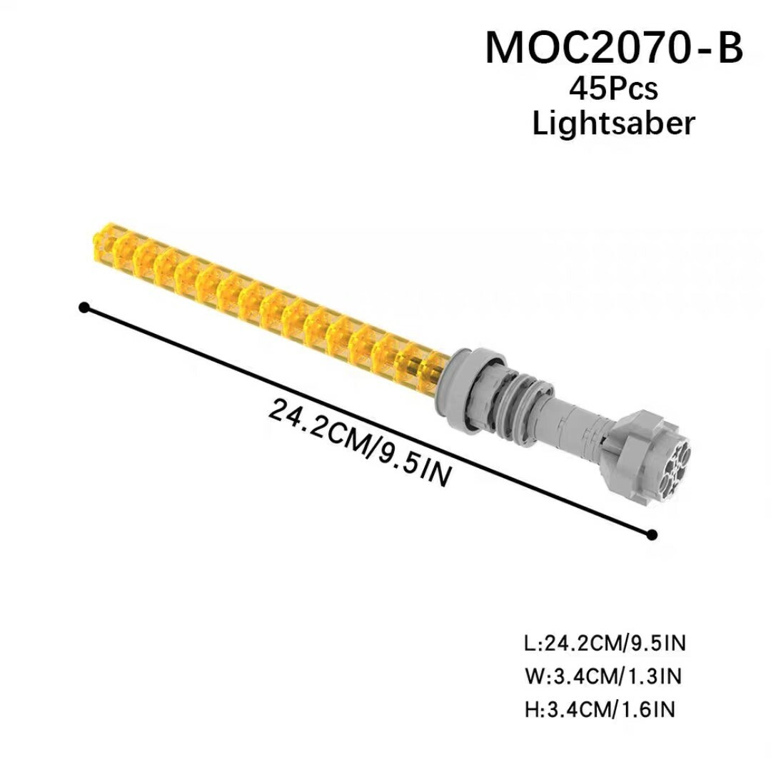 MOC Yellow Sci-Fi Lightsaber Star Wars Buildings Blocks Set Fit Lego NO BOX MOC2070B