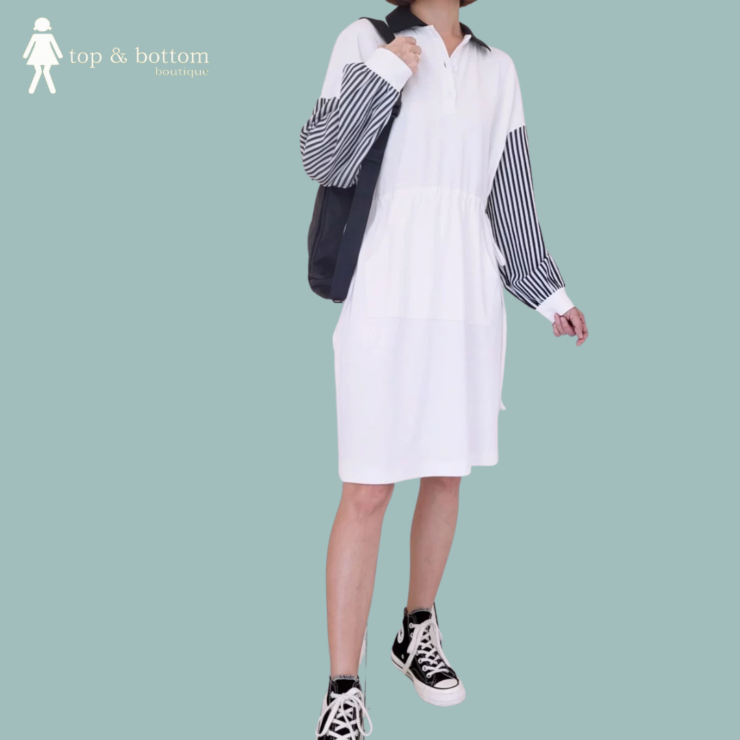 STRIPED SLEEVE DRESS