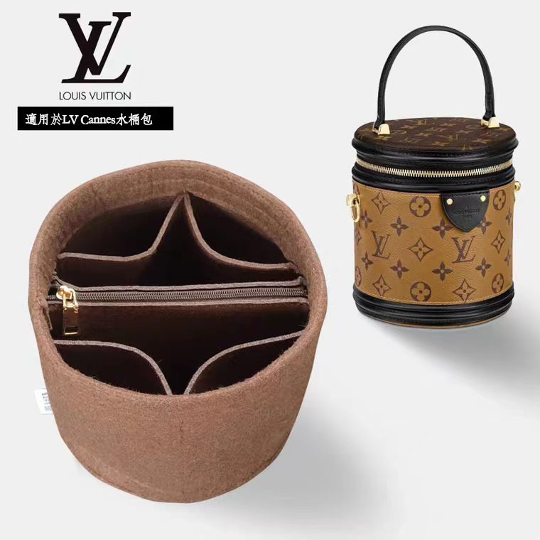 LV cannes圓筒包小號內膽包飯桶包中包包撐內膽內襯