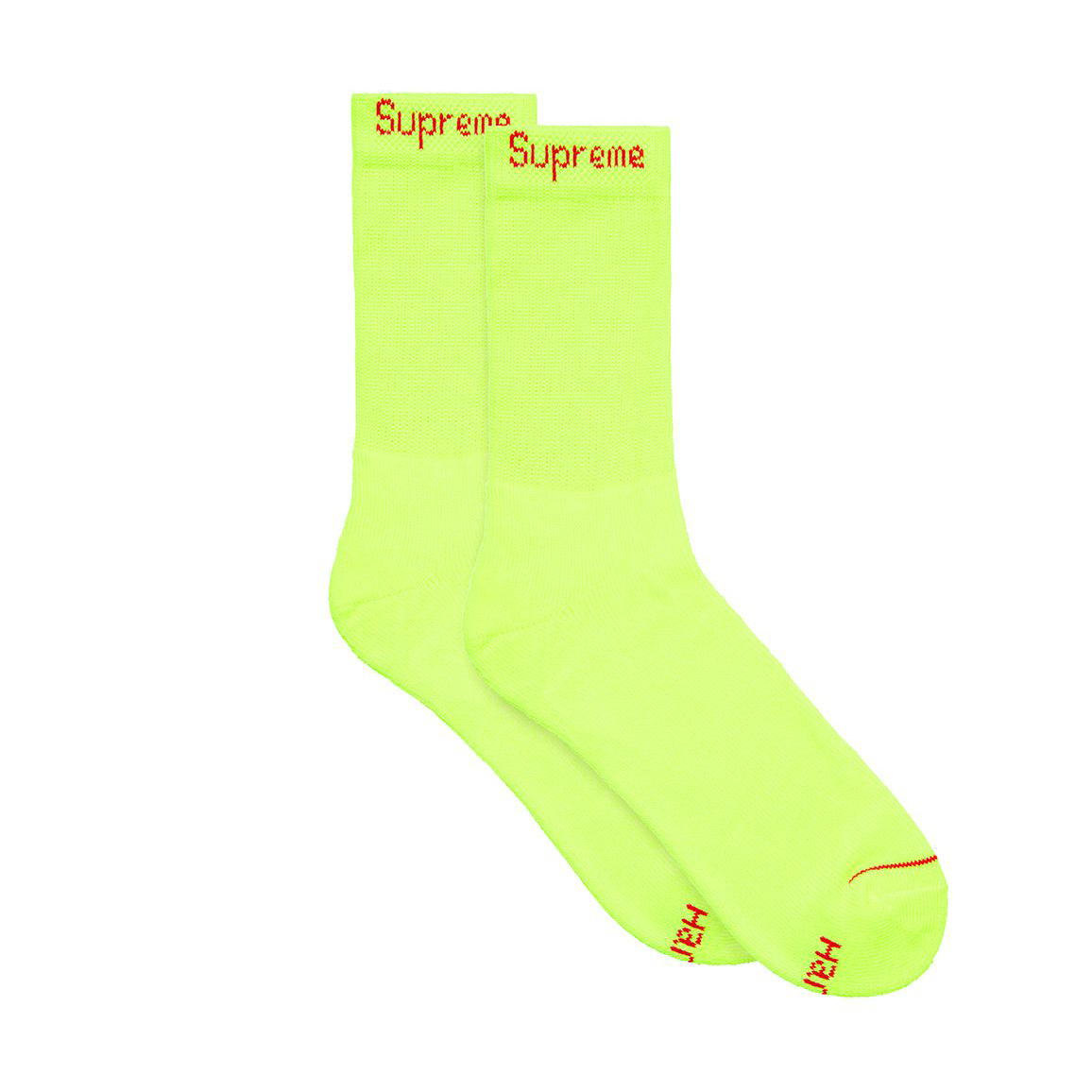 SUPREME CREW SOCKS (4 PACK) 長襪 螢光黃