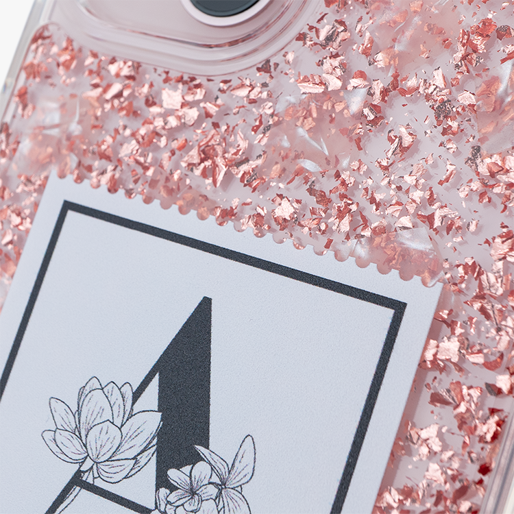 大字條碼 玫瑰金貝拉殼 - (訂製名字) iPhone客製化手機殼