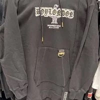 [S] BOYLONDON LONG SLEEVE HOODIE DRESS,BLACK GOLD, B83OP1320F99 (SBB203)