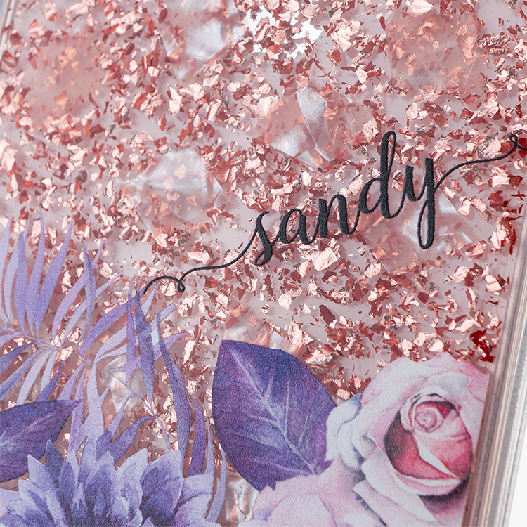 紫色叢林 玫瑰金貝拉殼 - (訂製名字) iPhone客製化手機殼