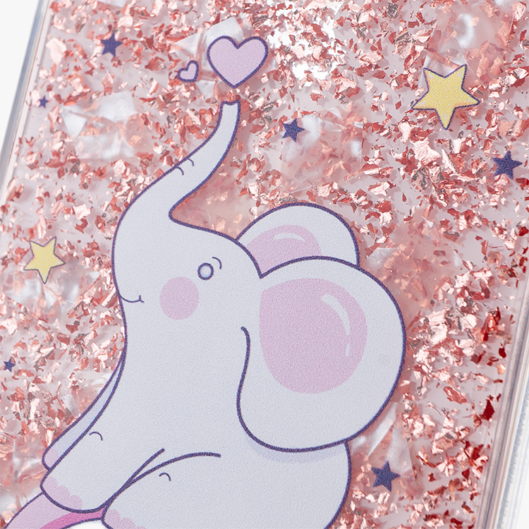 白色小象 玫瑰金貝拉殼 - (訂製名字) iPhone客製化手機殼