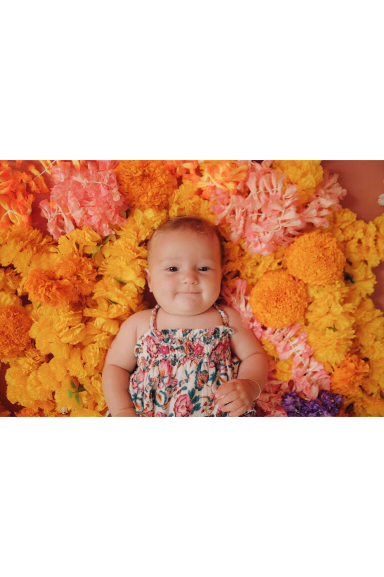 Louise Misha-Rompers Emaline寶寶細肩帶包屁洋裝(Cream Indian Flowers)