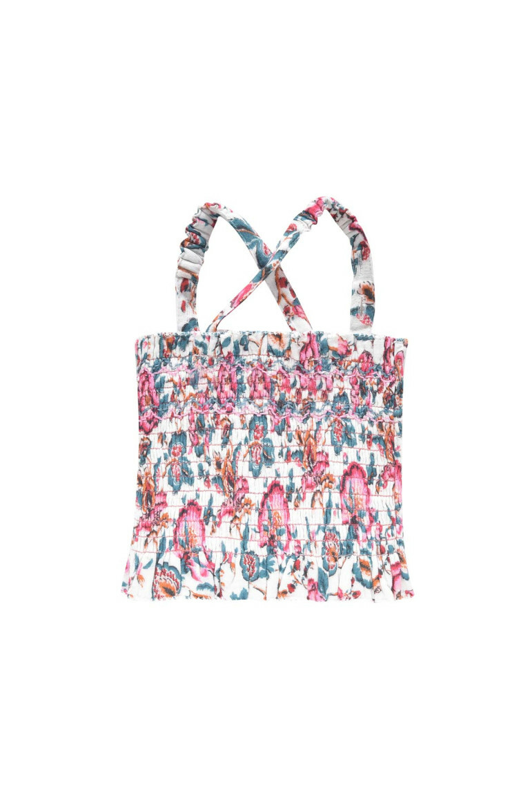 Louise Misha-Malika Top細肩帶抓皺上衣(Cream Indian Flowers)