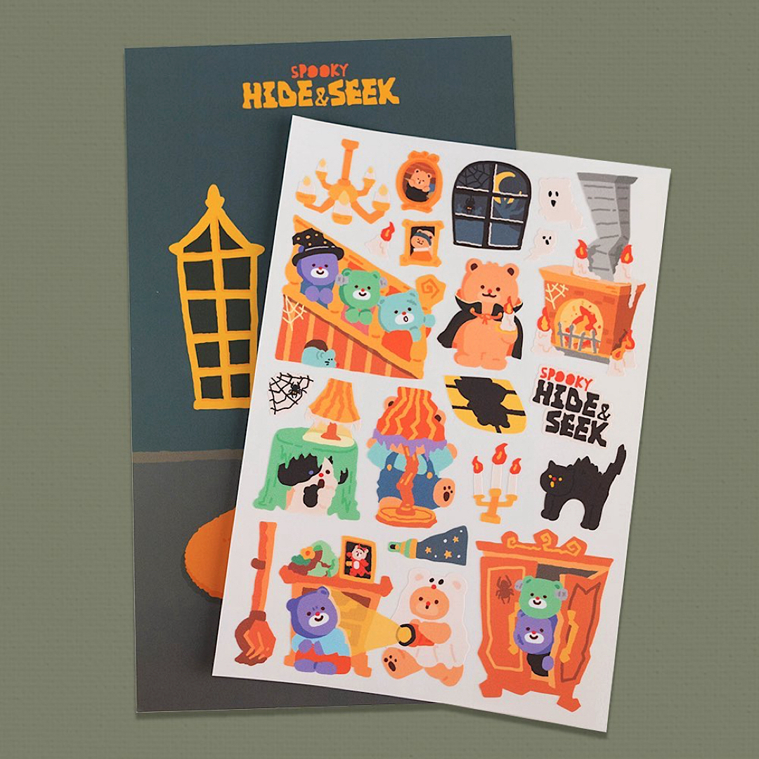Khakiz Sticker－Spooky Hide and Seek (Korean Stationery Brand)