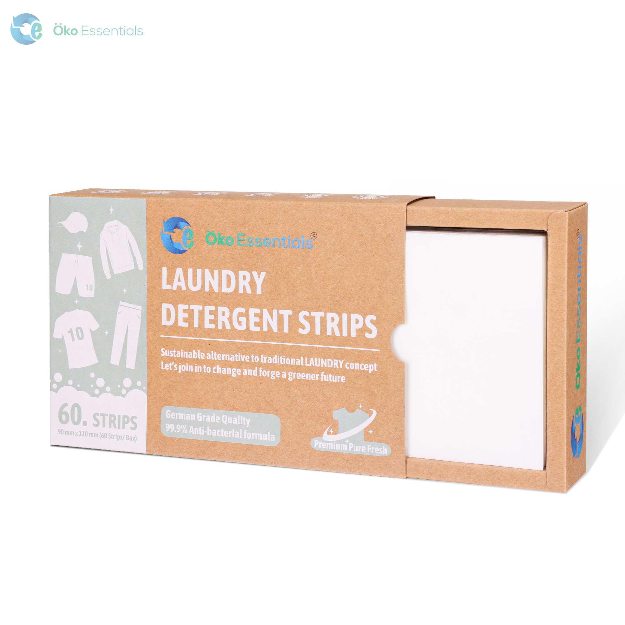 Premium Pure Fresh Detergent Strips (Unscented/ Fragrance-Free)