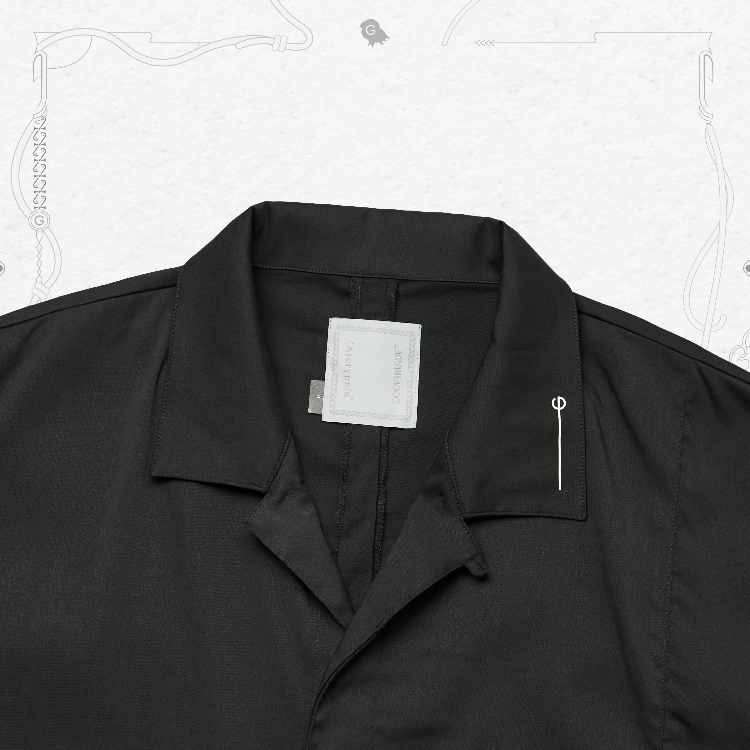 A).09G - “DUET” Variable-Zip Shirt - Black