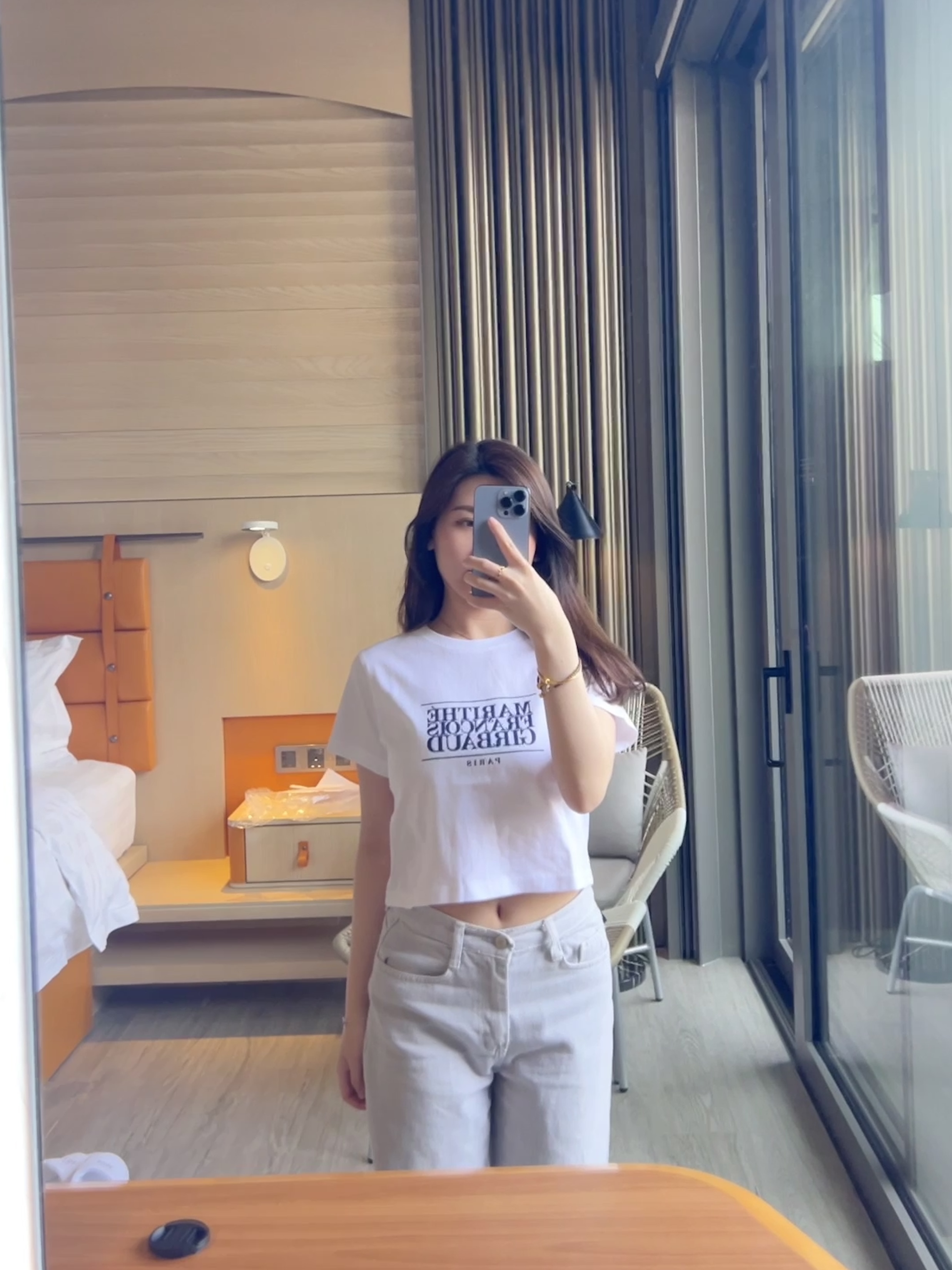 MARITHE BASIC CROP TOP -  White