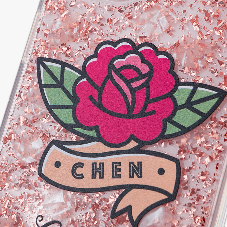 美式玫瑰 玫瑰金貝拉殼 - (訂製名字) iPhone客製化手機殼