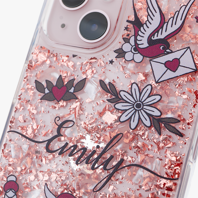 美式奔放 玫瑰金貝拉殼 - (訂製名字) iPhone客製化手機殼