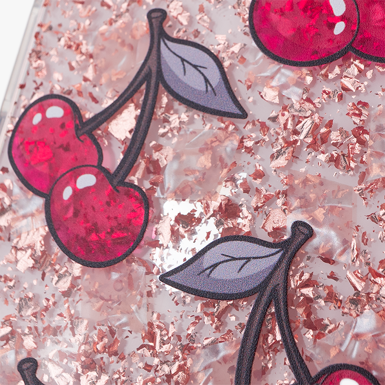 可口櫻桃 玫瑰金貝拉殼 - (訂製名字) iPhone客製化手機殼