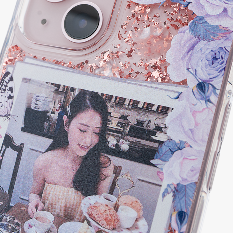 紫色照片 玫瑰金貝拉殼 - (訂製名字) iPhone客製化手機殼