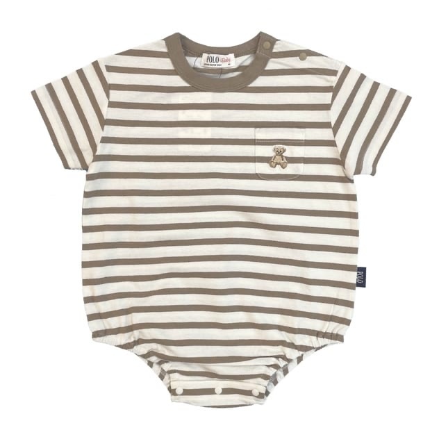 (現貨) 🇯🇵100%日本直送Polo Baby 短袖間條bodysuit